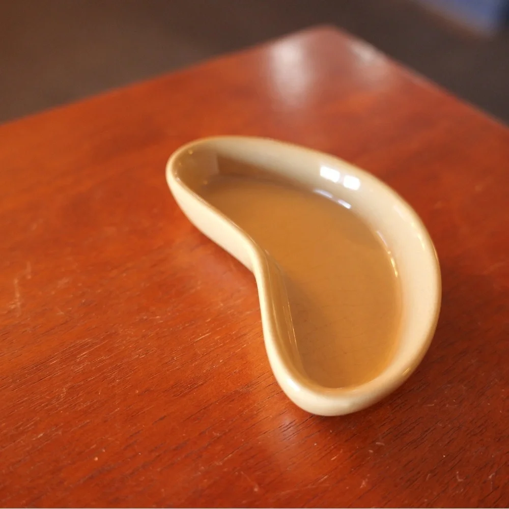 Vintage Kidney Bean Style Handmade Pottery Piece